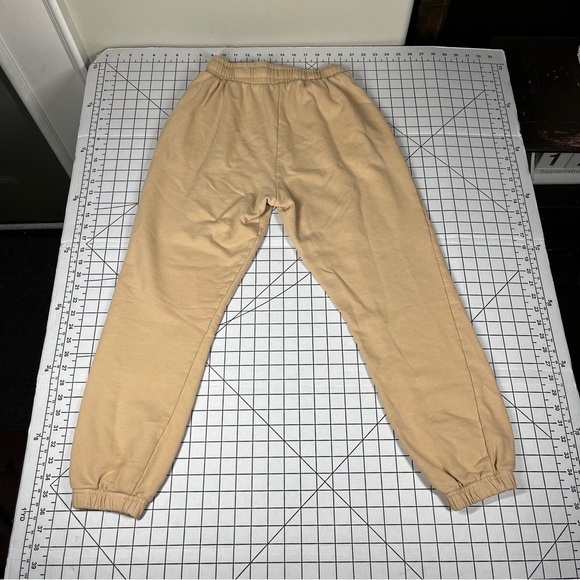 We Wore What Active Women's Classic Sweatpants Tan Sm High Rise Relaxed Joggers - Picture 4 of 14